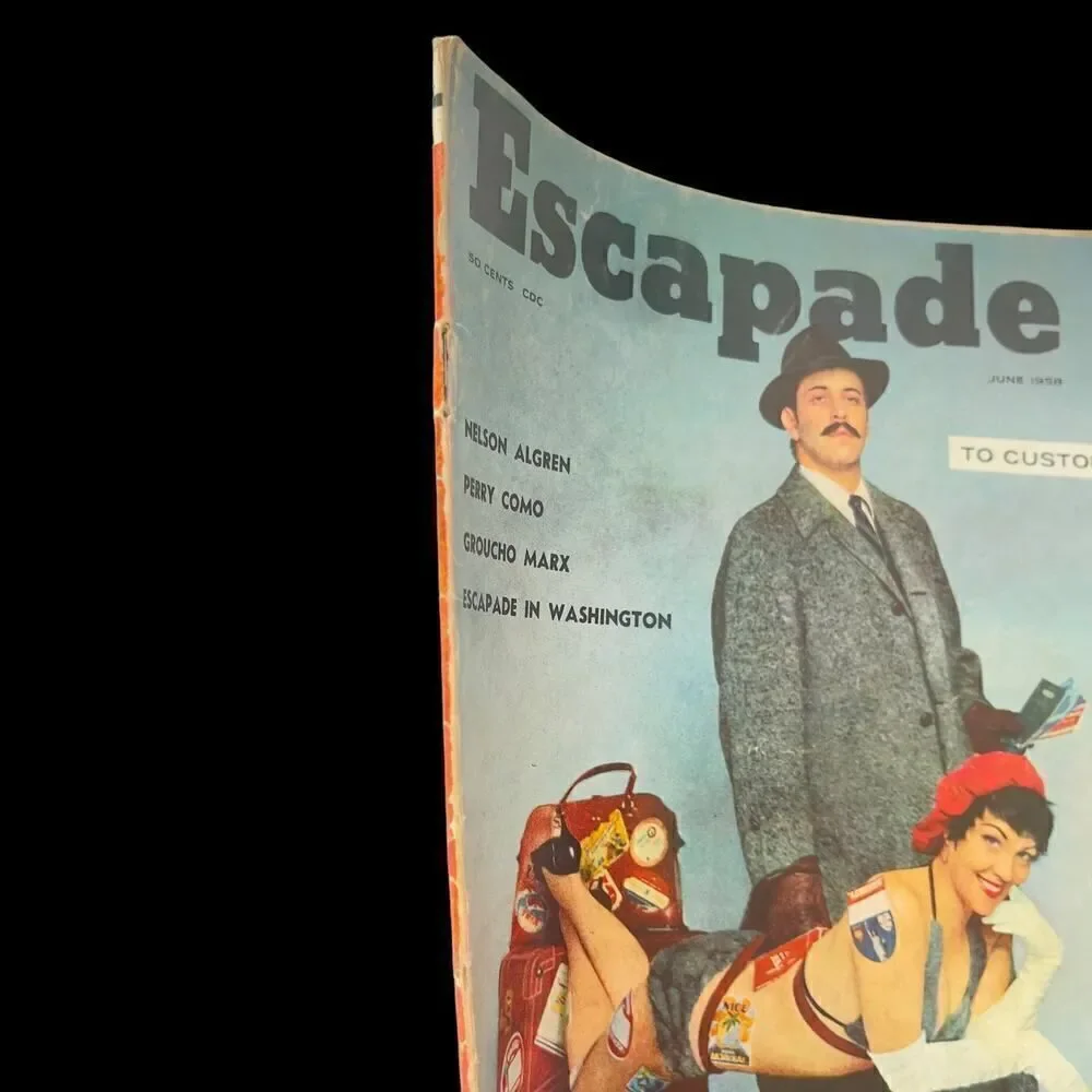Vintage June 1958 Escapade Magazine: Nelson Algren, Washington DC Cheesecake